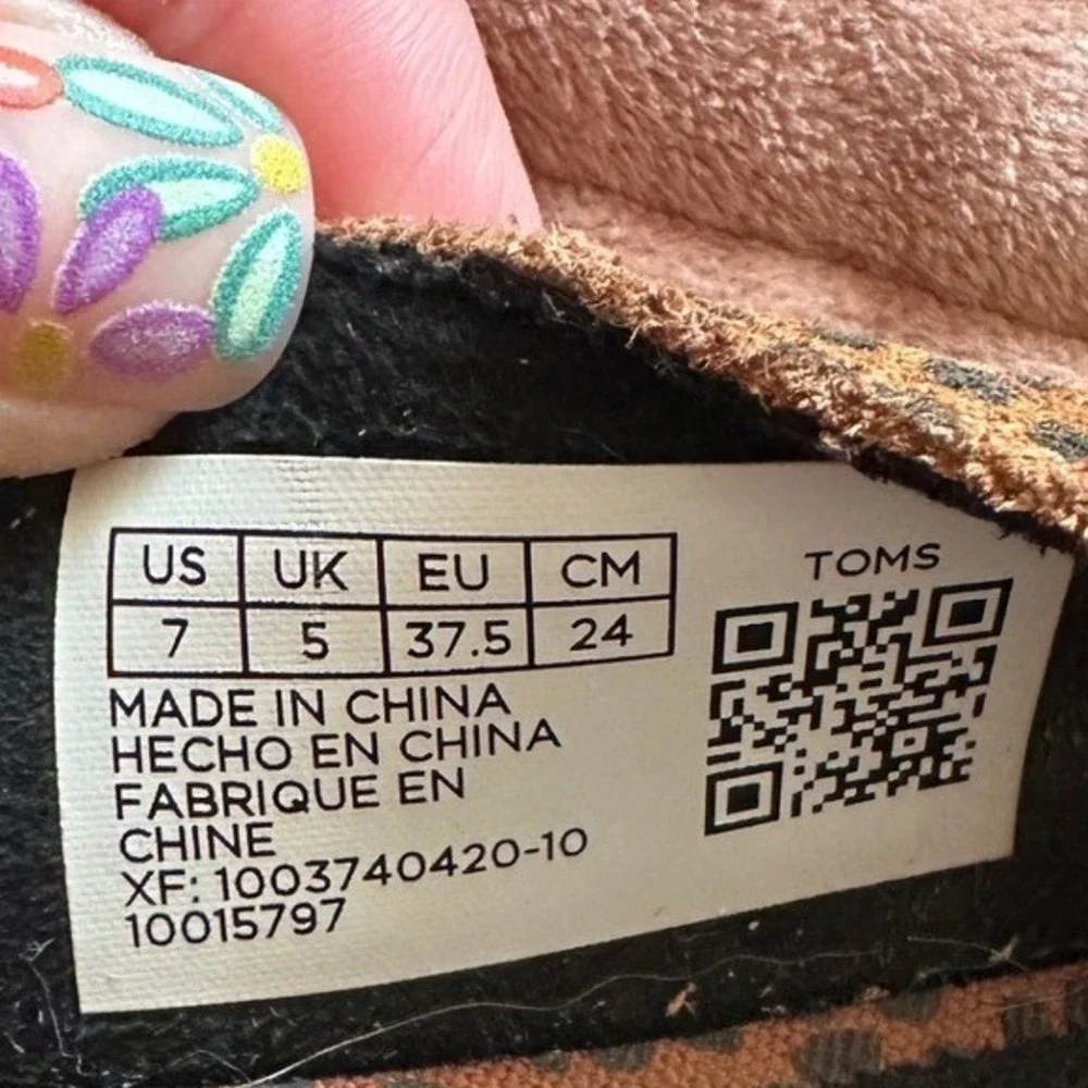 TOMS Jutti D'Orsay Flats Animal Print Cheetah Tan‎ Canvas Slingback Shoes